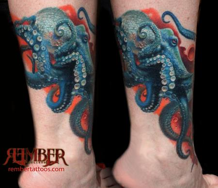 Rember, Dark Age Tattoo Studio - Realistic Octopus Tattoo